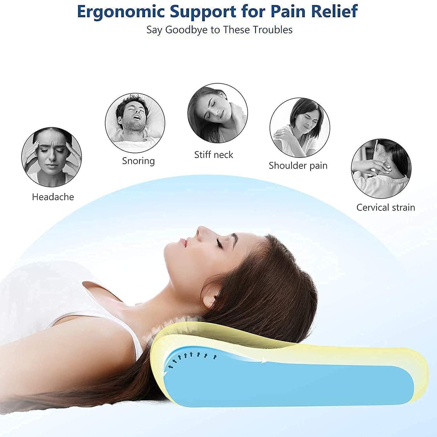 Orthopedic Pillow Neck Slider Pillow for Neck and Shoulder Pain Relief